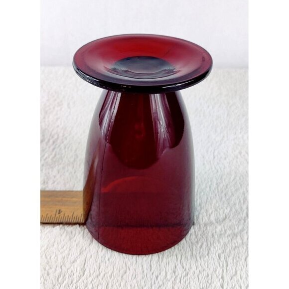 Vintage Anchor Hocking Royal Rubby Red Glass Footed Tumbler Iced Tea MCM 5.5" - Picture 11 of 12